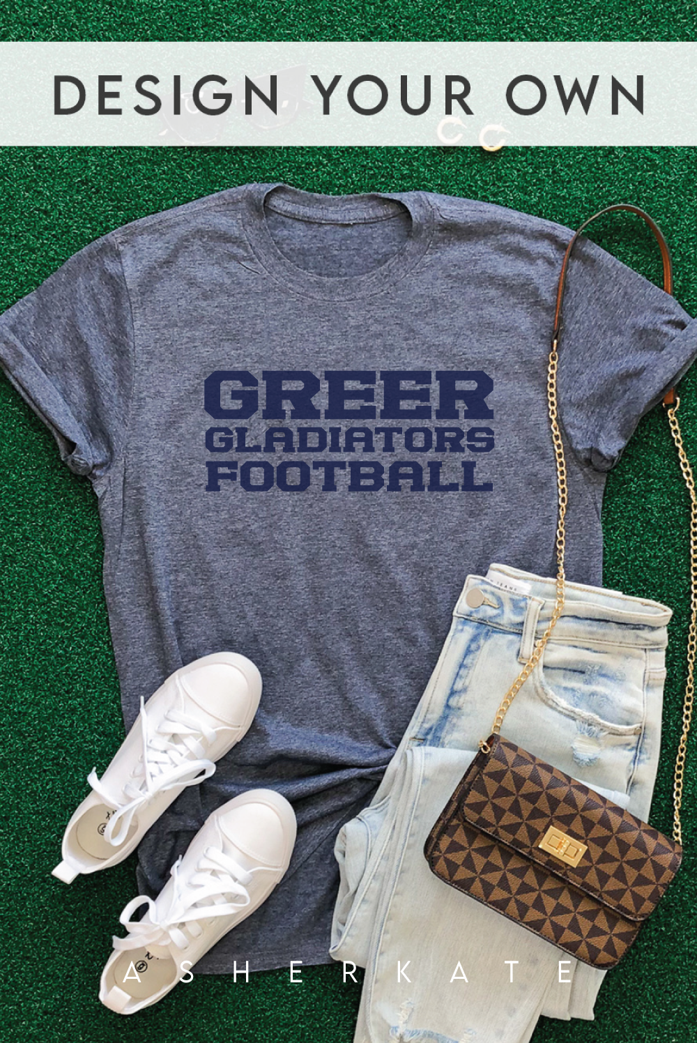 Custom Captain Tee - Heather Navy