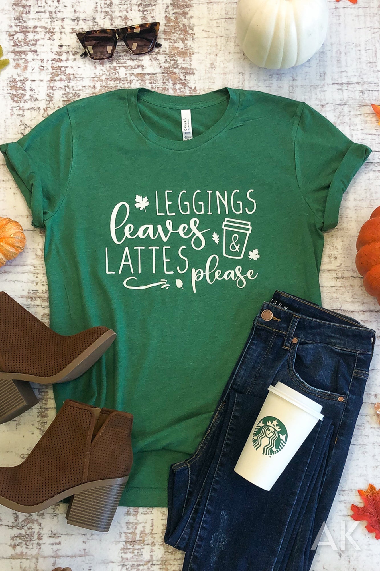 Leggings Leaves Lattes