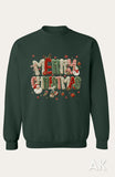 Faux Yarn Merry Christmas Crewneck
