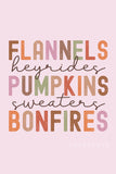 Flannels Pumpkins Bonfires Tee