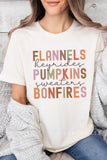 Flannels Pumpkins Bonfires Tee