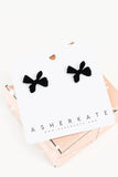 Melie Black Velvet Bow Studs