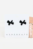 Melie Black Velvet Bow Studs