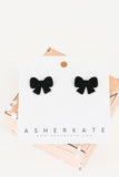 Minnie Black Velvet Bow Studs