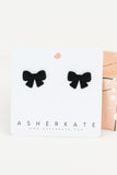 Minnie Black Velvet Bow Studs