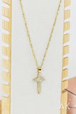 Rhinestone Cross Necklace VI