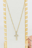 Rhinestone Cross Necklace VI