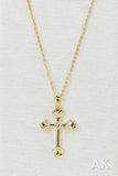 Rhinestone Cross Necklace I