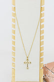 Rhinestone Cross Necklace I